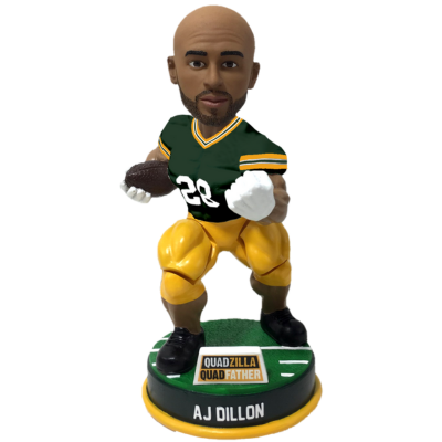 A.J. Dillon Green Jersey Limited Edition Bobblehead with AR — BobblesGalore