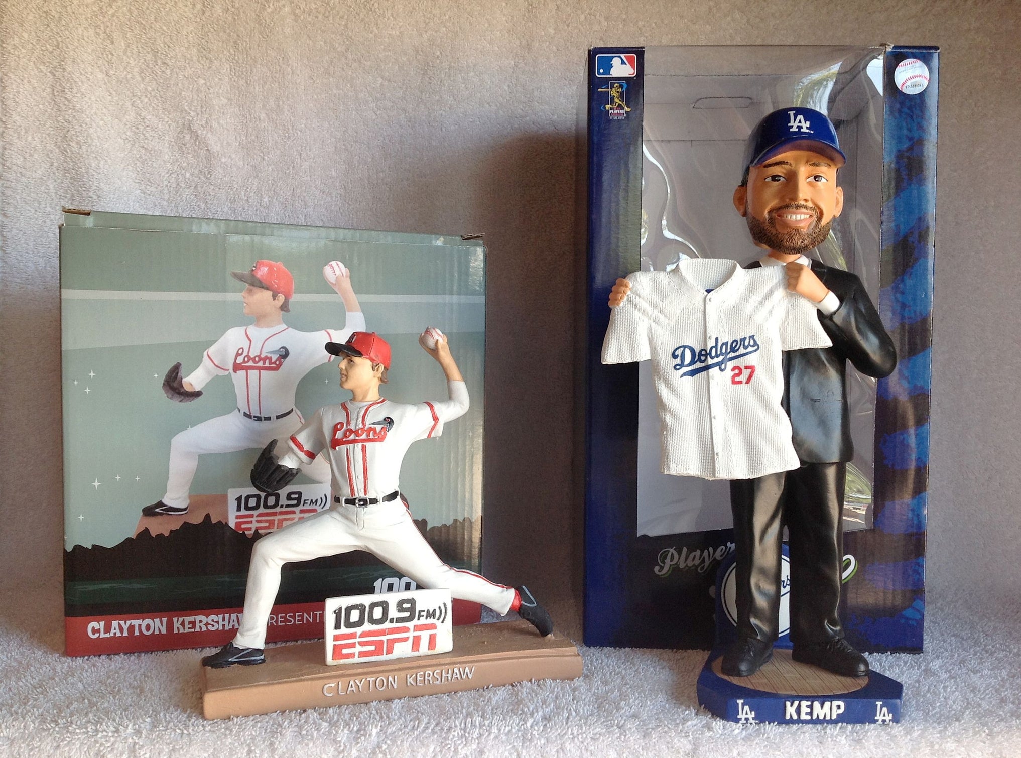 Matt Kemp Bobblehead and Clayton Kershaw Statue — BobblesGalore