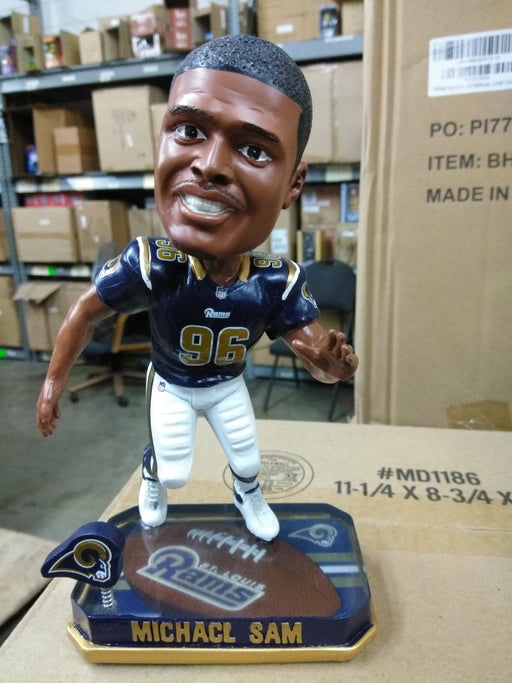 Michael Sam St. Louis Rams Los Angeles logo bobble St. Louis Rams Bobblehead