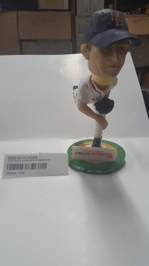 CURT SCHILLING #43 RED SOX BROWN BX Bobblehead